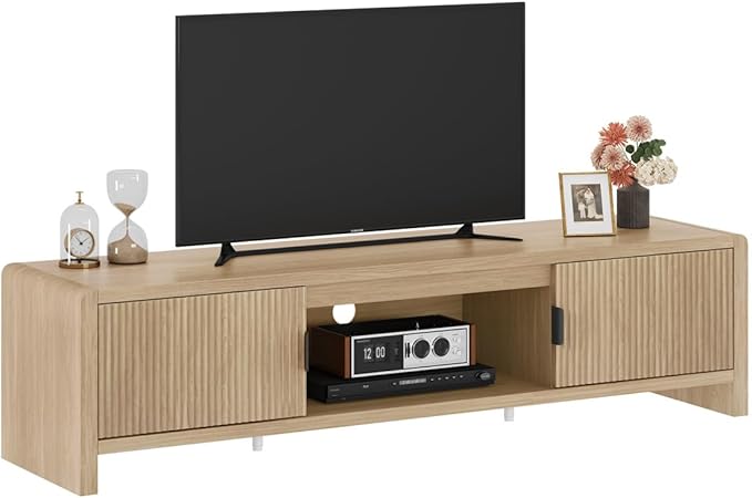 FATORRI TV Stand for TVs up to 75/65/55 Inch, Wood Entertainment Center by FATORRI