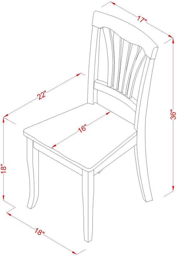 East West Furniture NDAV5-WHI-W 5 Piece Kitchen Table & Chairs Set Includes a - Image 10