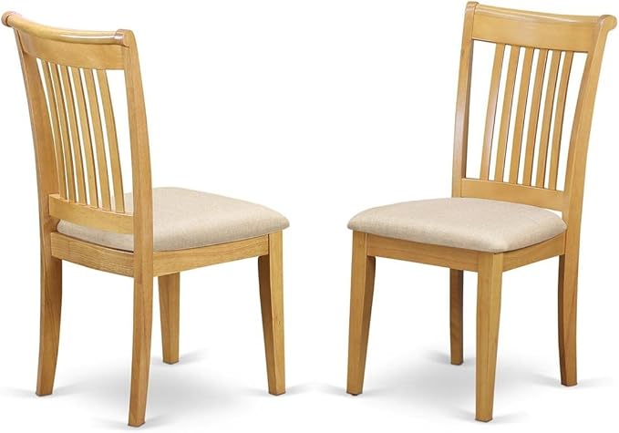 East West Furniture ANPO3-OAK-C 3 Piece Kitchen Table & Chairs Set Contains a - Image 3