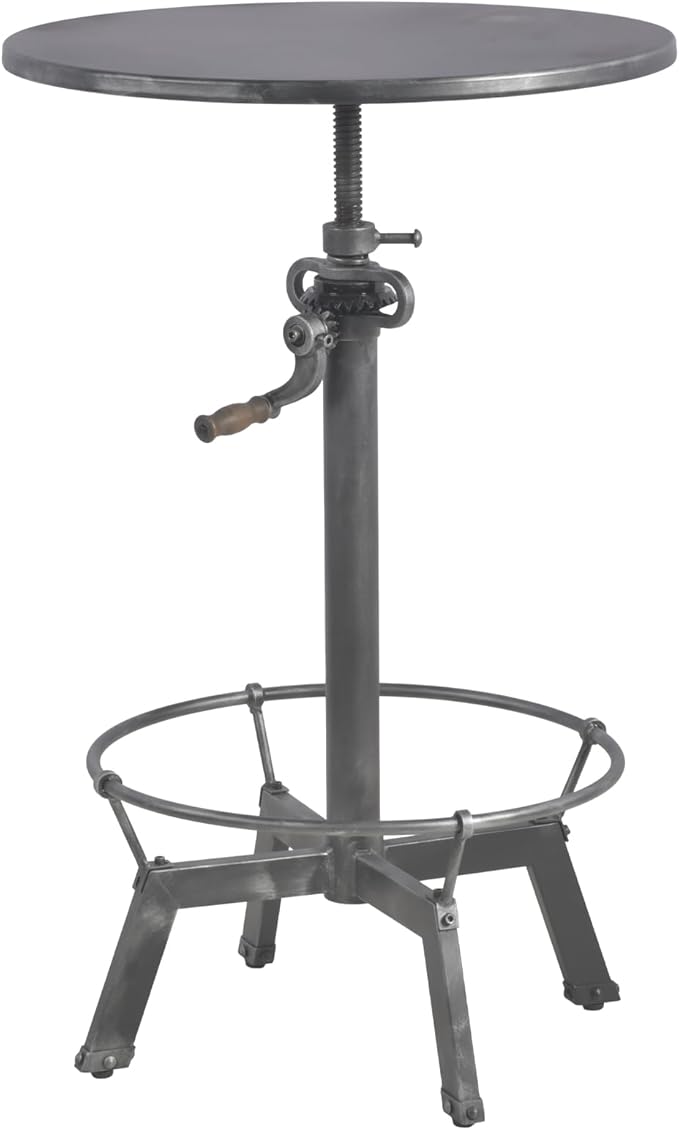 LOKKHAN 33.5"-39.4" Tall Industrial Bar Table-Adjustable Bar Height Pub - Image 9
