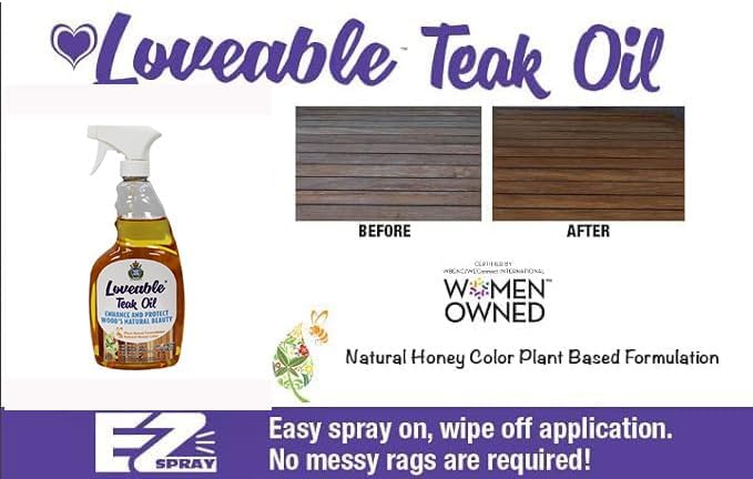 EcoDecors Loveable 24 oz Spray Bottle Teak Oil and Loveable Protection 16 oz - Image 5