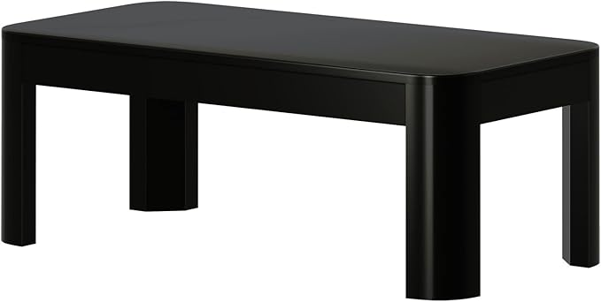 Plank+Beam Small Modern Rounded Coffee Table, 40 Inch, Solid Wood Contemporary - Image 4
