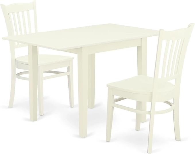 East West Furniture NDGR3-LWH-W 3 Piece Dining Set Contains a Rectangle Dining by EastWestFurniture