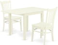 East West Furniture NDGR3-LWH-W 3 Piece Dining Set Contains a Rectangle Dining by EastWestFurniture