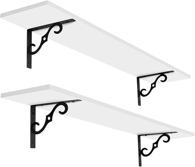 DINZI LVJ Long Wall Shelves, 39.4 Inch Large Floating Shelves Set of 2 by DINZILVJ