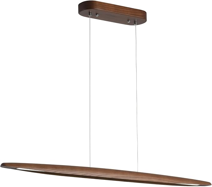Wood Linear Pendant Hanging Light Fixture Minimalist Light Linear Chandelier by Yisdesign