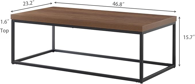 CENSI 47-Inch Dark Walnut Coffee Table - Image 2