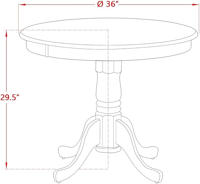 East West Furniture AMAB3-LWH-02 3 Piece Dining Room Furniture Set Contains a - Image 14