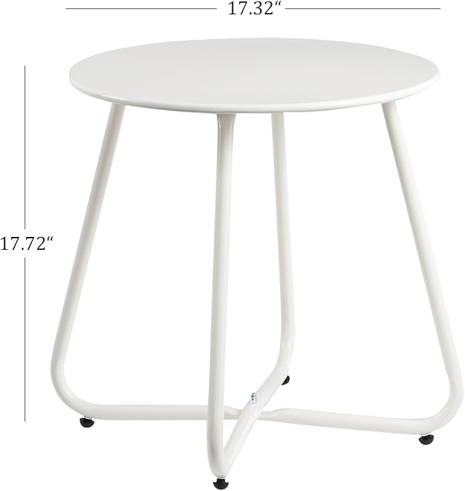 HollyHOME Round Metal Side Table, Rust-Resistant Patio Small Plant Stand - Image 3