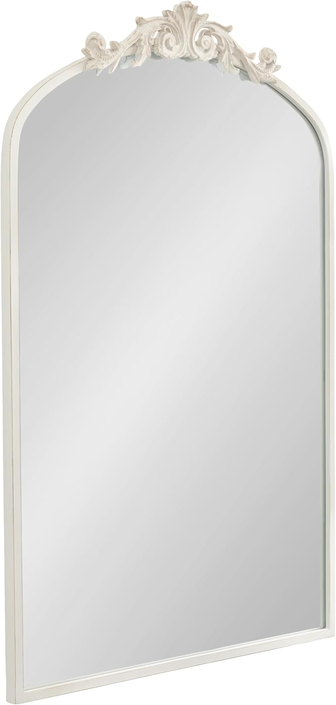 Kate and Laurel Arendahl Traditional Arch Wall Mirror; 24 x 36; Antique White; by KateandLaurel