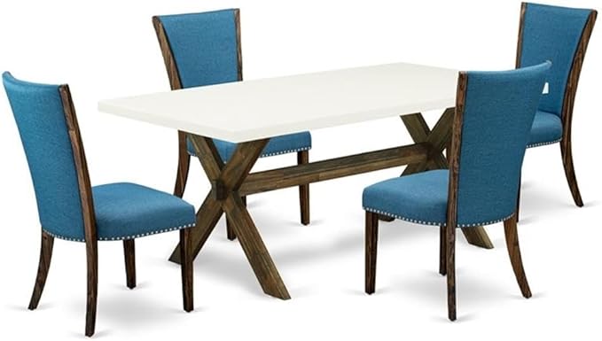 East West Furniture X727VE721-5 5 Piece Modern Dining Table Set Includes a by EastWestFurniture
