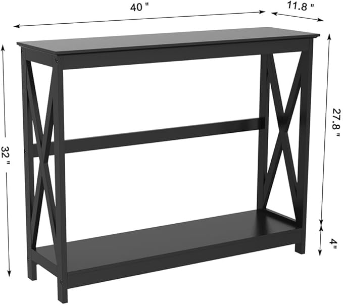Yaheetech Console Table for Entryway, 2 Tier Entryway Table Bookshelf Accent - Image 3