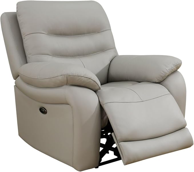 Electric Power Reclining Arm-Chair, Electric Genuine Breathing Leather Recliner by Unknown