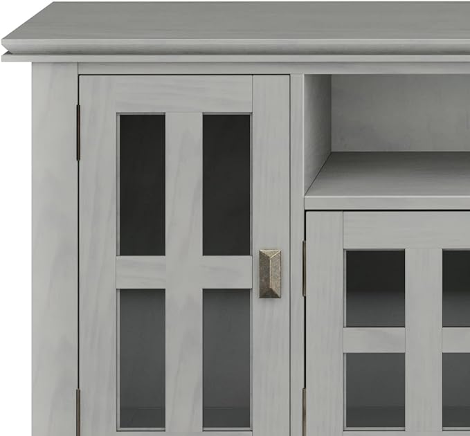 SIMPLIHOME Artisan SOLID WOOD 72 Inch Wide Contemporary TV Media Stand in Fog - Image 5
