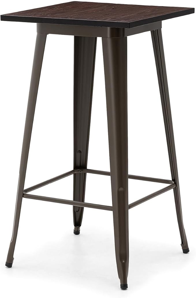 Glitzhome 41.25" H Modern Style Square High Heavy-Duty Metal Bar Table - Image 8