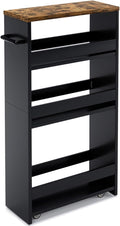 MARTY Rolling Storage Cart 4-Tier Black Kitchen Cart by MARTY