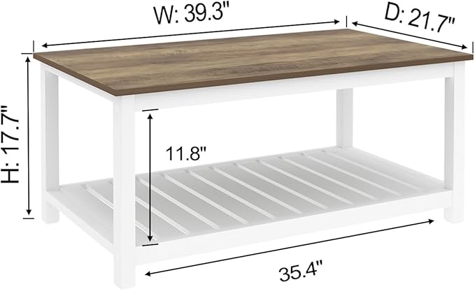 FOLUBAN Farmhouse Coffee Table - Image 2