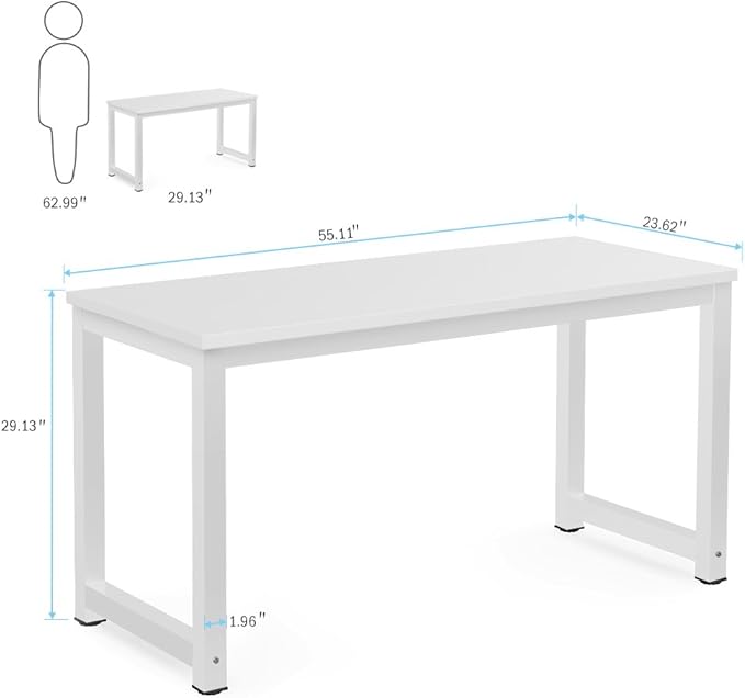 Tribesigns Computer Desk, 55 inch Large Office Desk Computer Table Study - Image 3
