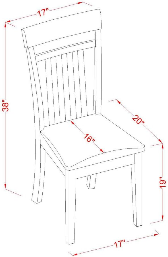 East West Furniture ANCA5-CAP-LC 5 Piece Dinette Set - Image 7