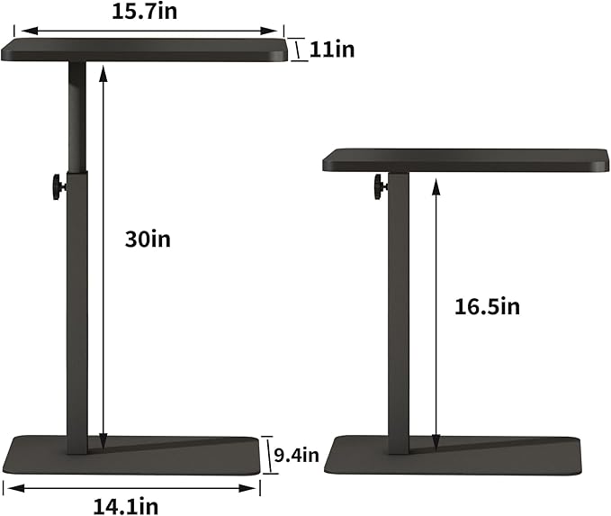 Forevich Bamboo Sofa Tray Table C Shaped Side End Table - Image 3