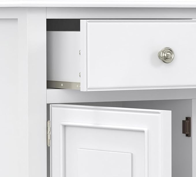 SIMPLIHOME Connaught 51-inch Wide Solid Wood Storage Cabinet in White - Image 12