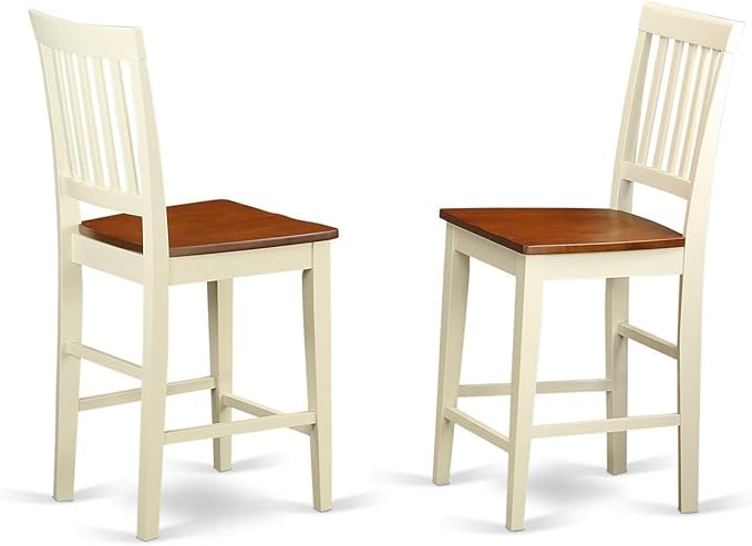 East West Furniture EDVN3-WHI-W 3 Piece Counter Height Dining Table Set - Image 3