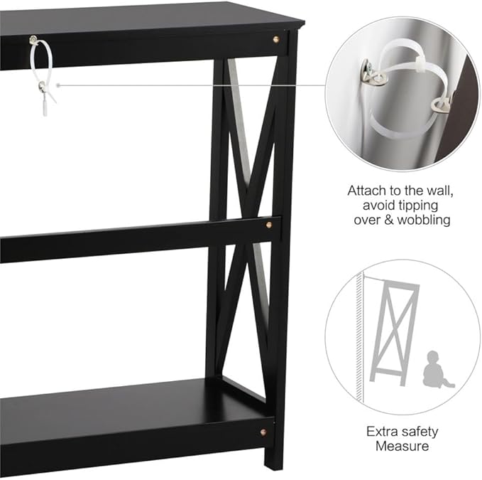 Yaheetech Console Table for Entryway, 2 Tier Entryway Table Bookshelf Accent - Image 5