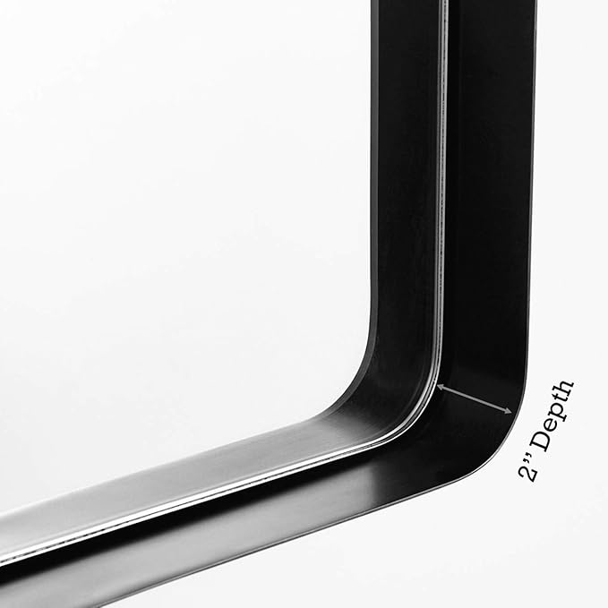 TEHOME 24x36 Matt Black Metal Framed Bathroom Mirror - Image 8