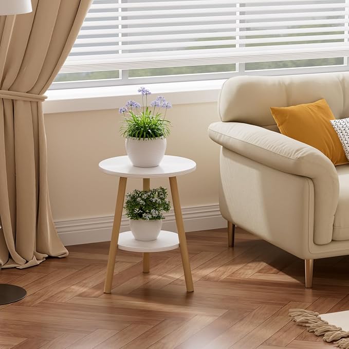OERGKE Round End Table, Small Side Tables - Image 7