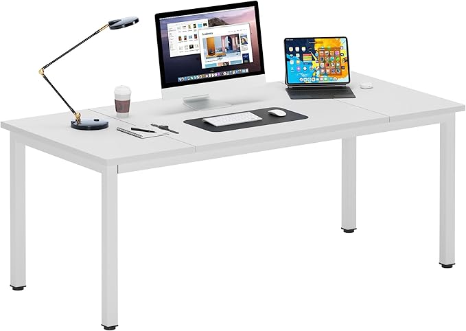 DlandHome Computer Desk, Large Executive Office Desk Computer Table Study by DlandHome