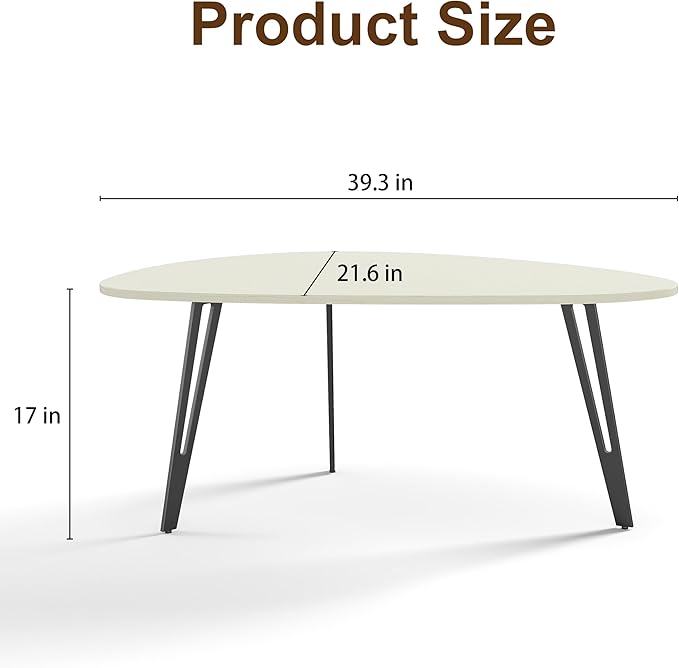 Manora Small Oval Coffee Table White, Modern Coffee Tables - Image 3