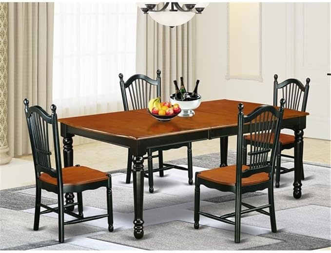 East West Furniture DOVE5-BCH-W 5 Piece Kitchen Table & Chairs Set Includes a - Image 2