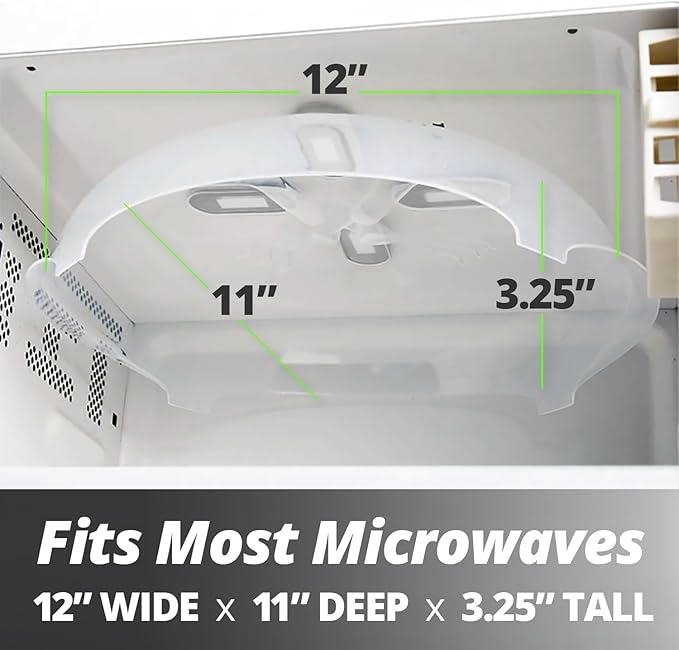 Magnetic Splatter Cover, 12-Inch Clear BPA-Free Food Lid, Vented Plate Guard - Image 2