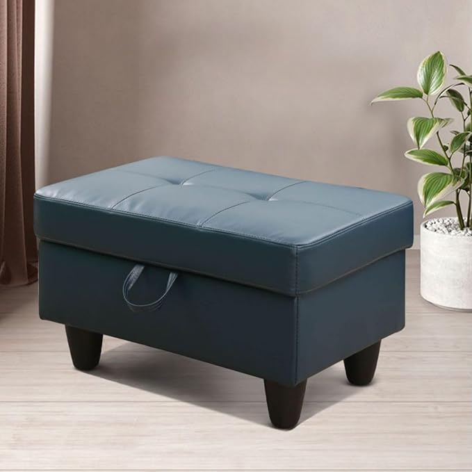 Denim L-Shaped 3-Piece Faux Leather Sofa - Image 4