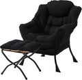 LITA Lazy Chair With Ottoman, Modern Accent Leisure Upholstered Sofa, by LITA