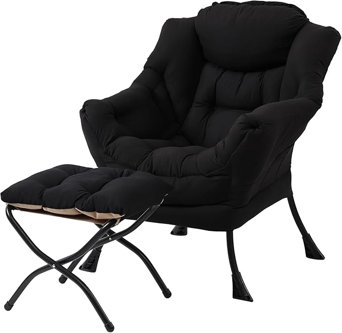 LITA Lazy Chair With Ottoman, Modern Accent Leisure Upholstered Sofa, by LITA