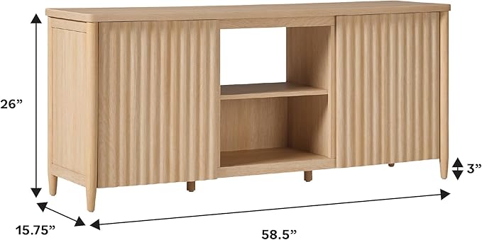 Walker Edison Scandinavian Reeded TV Stand - Image 4