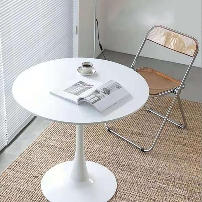 23.4" Tulip Dining Table, Mid-Century Modern Style, Round MDF Top - Image 6