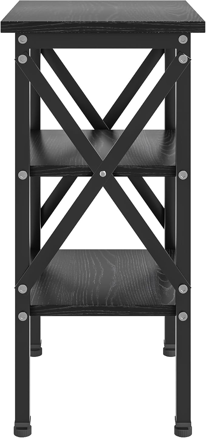 VECELO End Table, Bedside Table, X-Design Reinforced Nightstands, Side Table - Image 4