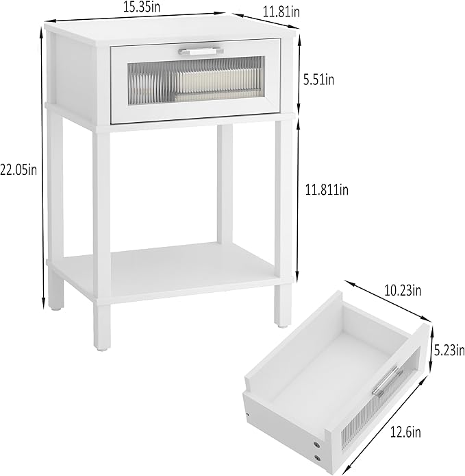 Nightstand Wooden Bedside Table - Image 3