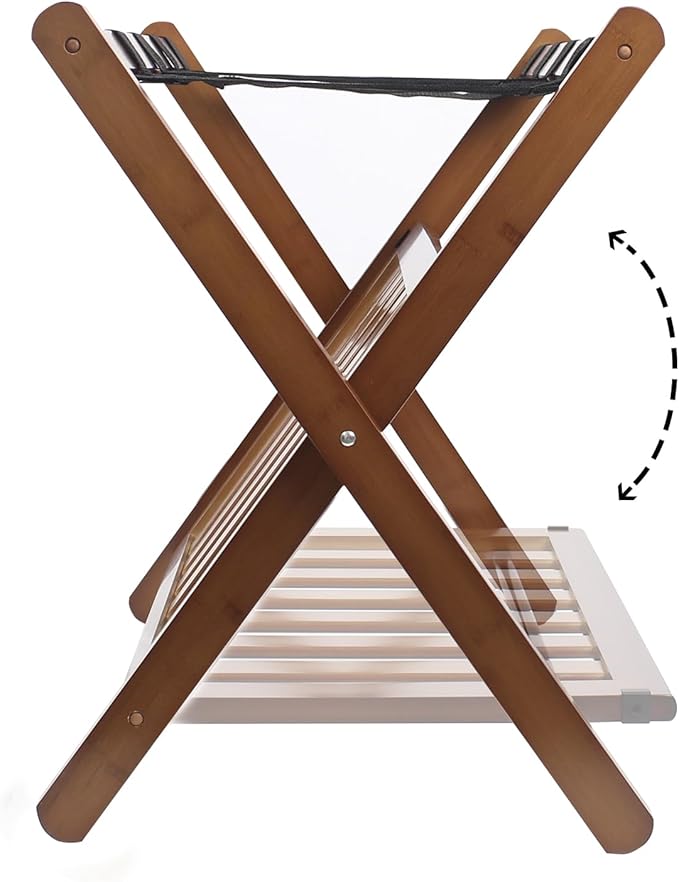 Fully Assembled Walnut Bamboo Luggage Rack - Image 6