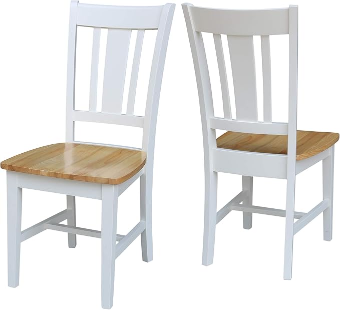 International Concepts San Remo SplatBack Dining Chairs Set of 2 White/Natural by InternationalConcepts