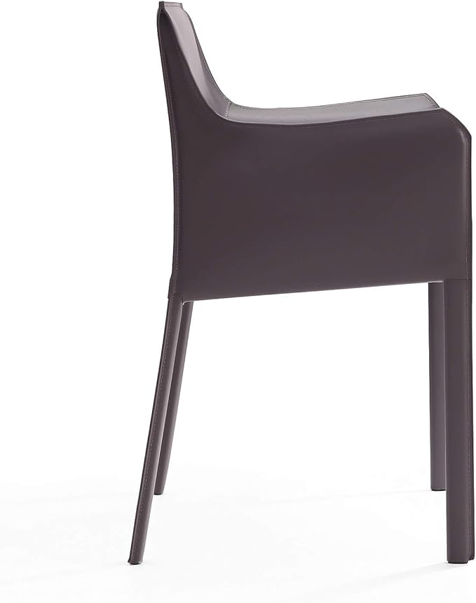 Manhattan Comfort Paris Modern Saddle Leather Dining Chairs, Metal Frame - Image 5