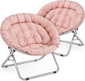 MoNiBloom Round Folding Saucer Chairs Set of 2 by Monibloom