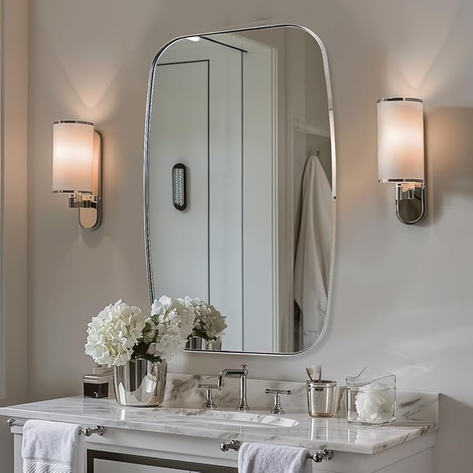 ANDY STAR Oval Mirror for Bathroom, 20x30 Polished Chrome Oblong Bathroom - Image 4