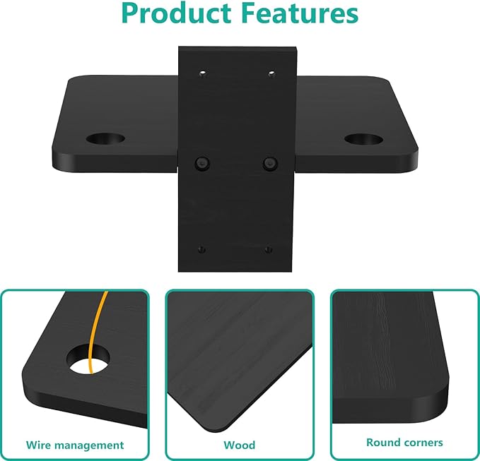 WALI Projector Wall Mount Shelf, Wooden Floating TV Stand DVD Stand Projector - Image 4