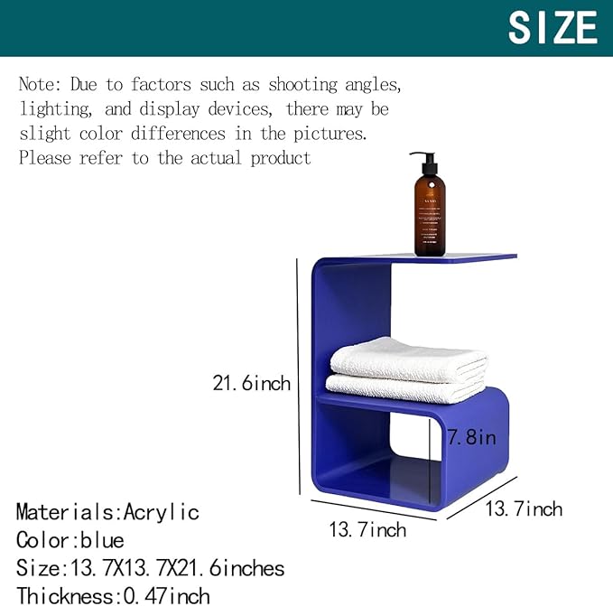 Acrylic End Table for Nightstand, Bedside Table for Bedroom.Side Tables for - Image 2
