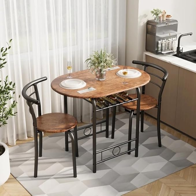 Shahoo 3-Piece Wooden Dining Table Set, Kitchen Breakfast Nook Sets by BuynowfromShahoo