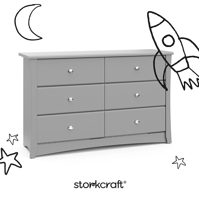 Storkcraft Crescent 6 Drawer Double Dresser – GREENGUARD Gold Certified - Image 6