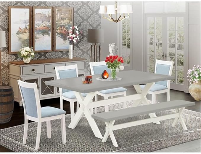 East West Furniture X097MZ015-6 6 Piece Dining Room Table Set Contains a - Image 2
